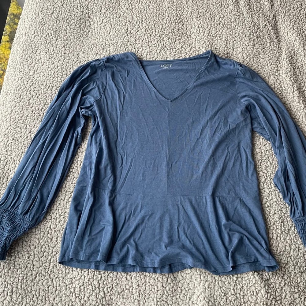 Comfy blue long sleeve LOFT